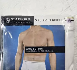 Stafford JCP Slip Unterwäsche Herren 38 weiß 5er Pack Pre Shrunk Cotton Neu mit Etikett - Bild 1 von 7