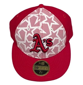 Oakland Athletics A's New Era 59Fifty Size 7 1/8 4th Of July Baseball Cap Hat - Picture 1 of 3