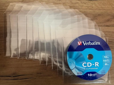 10 CD-R VERBATIM VERGINI 52x 700MB PACK EXTRA PROTECTION + 10 BUSTINE DI QUALITA