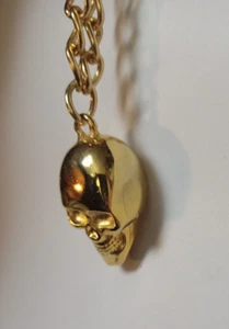 COLLANA CIONDOLO METALLO TESCHIO 3D oro C206 - Imagen 1 de 3