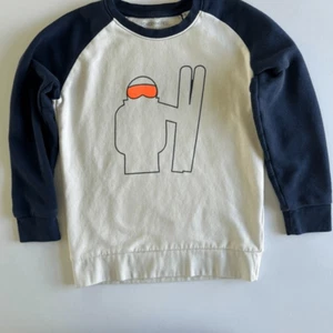 Powdermates France Skier Organic Cotton Crewneck Sweatshirt Size 9-11y - Picture 1 of 9