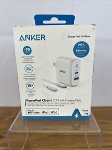 Anker PowerPort PD 2 Bundle with 3' USB-C to MFi-Certified Lightning Cable,White