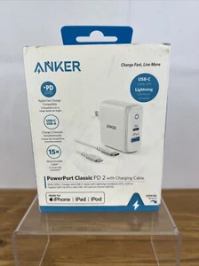 Anker PowerPort PD 2 Bundle with 3' USB-C to MFi-Certified Lightning Cable,White - Picture 1 of 2