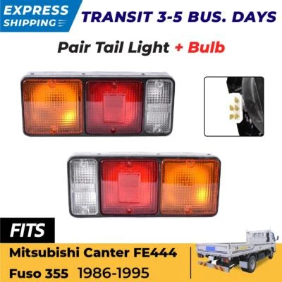 For Mitsubishi Canter FE444 Fuso 355 Truck 1986-95 Tail Light Lamp +Bulb L+R G09 Foto 1 de 4