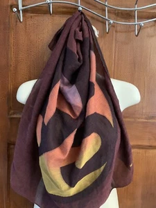 Paul Smith Scarf Orange, Brown , Signature 67cm X67cm - Picture 1 of 3