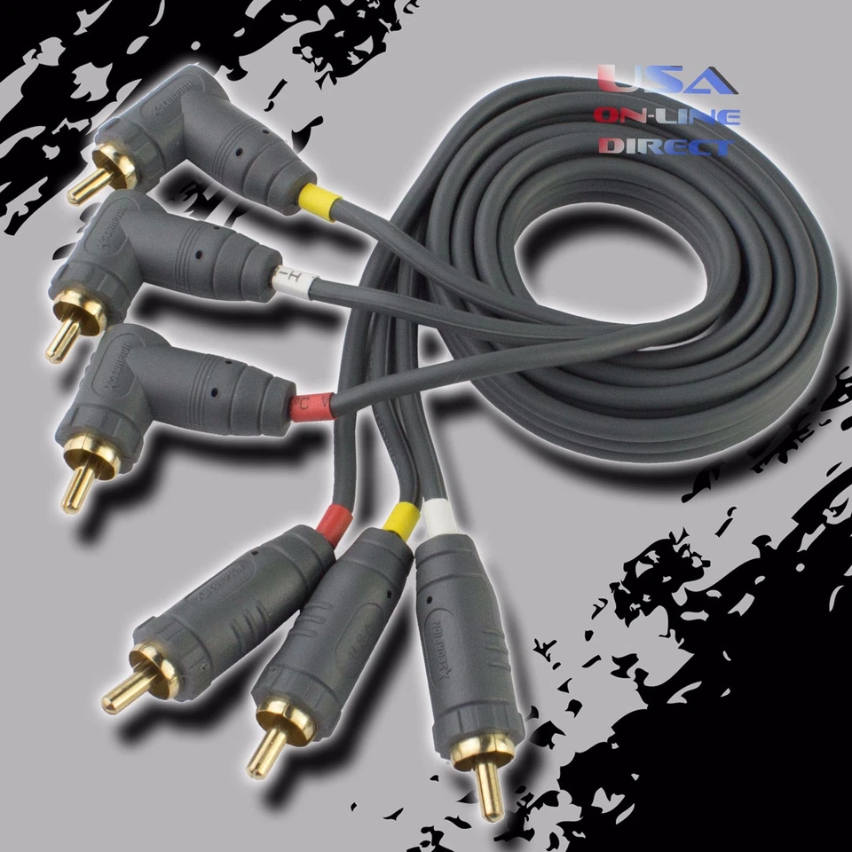 3 FT 3 RCA GOLD PLATED COMPOSITE EXTENSION CABLE A/V AUDIO VIDEO CAR HOME BOAT - Image 1 of 1