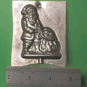 Vintage Standing Santa With Sack Chocolate Candy Sucker Mold 2 5/8" X 2 3/4" - Picture 1 of 3