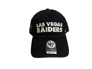 Las Vegas Raiders '47 Clean Up Script Gorra Ajustable Negra NUEVA - Imagen 1 de 5