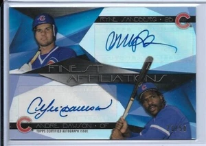 2015 TOPPS FINEST RYNE SANDBERG ANDRE DAWSON AUTO SIGNED #D/50 CHICAGO CUBS - Picture 1 of 2
