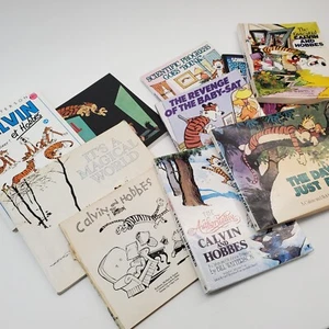Lot of 10 Calvin and Hobbes Books Comics Cartoons by Bill Watterson - Picture 1 of 12