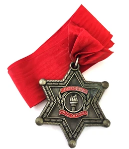 Vintage California Police Olympics Games 6 Point Star Silver Tone Medal Award - Picture 1 of 10