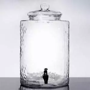 5 Gallon Hammered Glass Beverage Drink Water Ice Tea Dispenser Jar - Picture 1 of 12