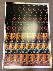 Carte collezionabili Brunner X-Men vintage 1981 foglio non tagliato - Foto 1 di 5