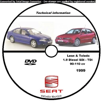 SEAT LEON TOLEDO 1999 MANUALE OFFICINA WORKSHOP MANUAL SERVICE SOFTWARE CD DVD - Immagine 1 di 4