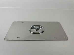 Mazda Emblem Chrome/Silver Autogold License Plate 3D Engraved Logo New - Picture 1 of 9