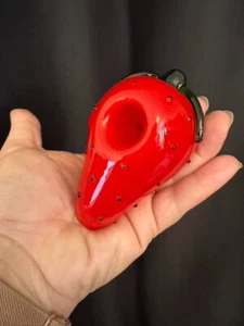Pipa in vetro fragola cucchiaio da fumo pipa fumè pipa manuale pipa tabacco - Foto 1 di 2