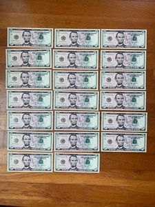 Twenty (20) $5 US Bills in Sequential Order-2021 - Picture 1 of 3