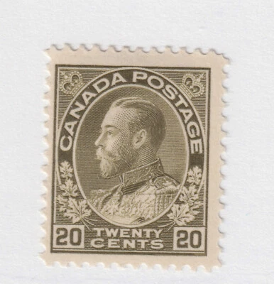 CANADA  #119 20c hinged 3 nice margins hinged Olive Green - Image 1 of 2