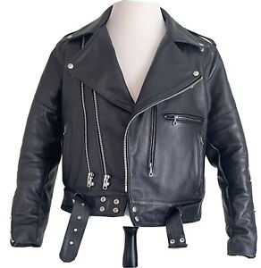 Vanson “Rock & Roll” Men’s Black Leather Jacket 44