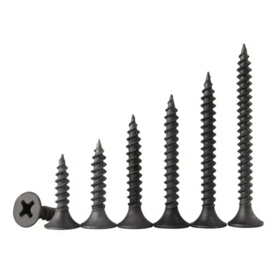 M3.5 Drywall Plasterboard Wood Screws Bugle Head Coarse Thread Black Phosphate - image 1 of 4