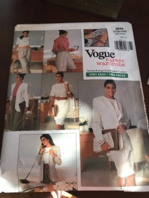VOGUE 2245 MISSES VERY EASY CAREER WARDROBE  PATTERN--UNCUT-SIZES-6-8-10 - Image 1 of 2