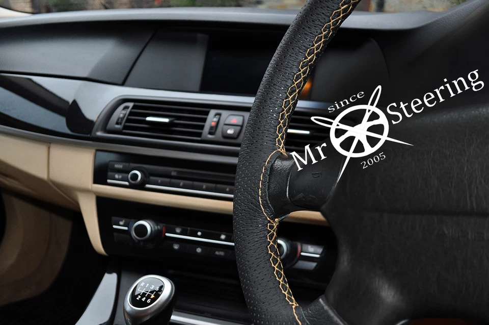 FOR JEEP G.CHEROKEE WK PERFORATED LEATHER STEERING WHEEL COVER BEIGE DOUBLE STTC Foto 1 de 1
