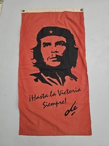1970s ERNESTO CHE GUEVARA HASTA LA VICTORIA SIEMPRE REVOLUTION PARADE FLAG - Picture 1 of 4