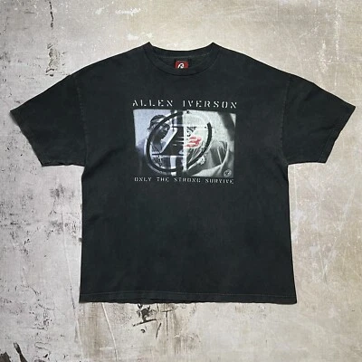 Camiseta De Colección Años 90 Reebok I3 Allen Iverson XL/2XL Desteñida Negra AI3 Rap Tee Foto 1 de 4