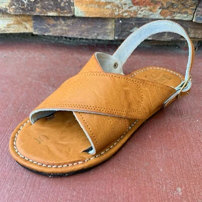 Men's Huarache De Hombre CRUZADO Acoginado w/Buckle-Honey/Miel -Mexican Sandals  - Image 1 of 4