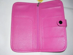 Document Holder Wallet Pink Non-Leather IQ Accessories 234-25-0170 NEW w/ TAG - Picture 1 of 5