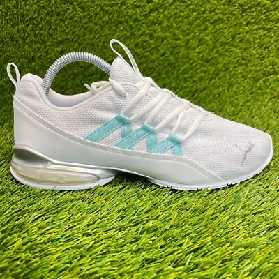 Puma Riaze Prowl Mujer Talla 9 Blanco Azul Plata Caminar Correr Zapatos Tenis Foto 1 de 4