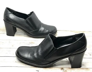 Bass Vintage Black Leather Heels Loafers Women’s Shoes Size 9 US (GALAXY) NEW!! - Picture 1 of 12