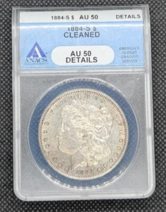 1884-S Morgan Dollar | ANACS AU50 Details, Cleaned - Picture 1 of 4