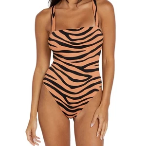 NWT Volcom Zebra Print One-Piece Swimsuit - Medium - Picture 1 of 6