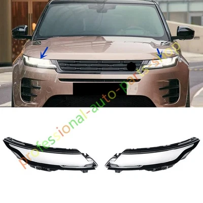 Pair Headlight Lens Cover + Glue For Land Rover Range Rover Evoque 2020-2024 - Image 1 of 4