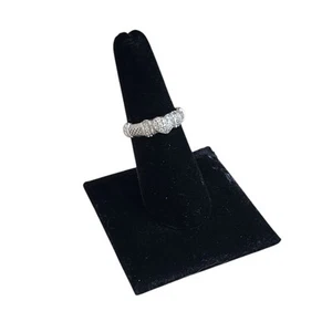 Judith Ripka 925 Sterling Silver Pave Heart CZ Ring 7  DS - Picture 1 of 7