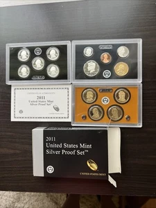 2011-S US Mint Silver Proof Set with Box/COA - US Coins 14 Coin Set - Picture 1 of 9