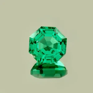 Lab Grown Colombian Hydrothermal Emerald Loose Gemstone Asscher Cut 12x12 mm - Picture 1 of 5