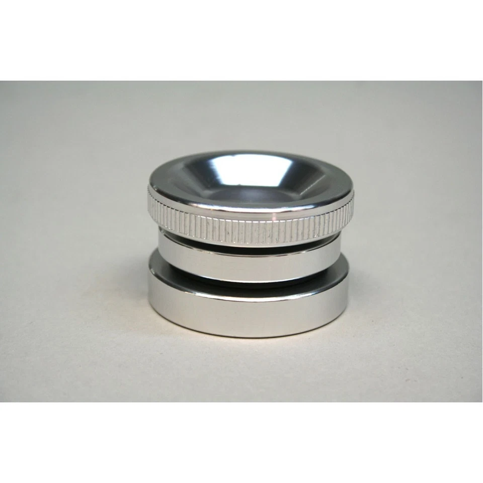PRW Oil Filler Cap 4120453; Billet Aluminum, Silver Anodized, 1.875 in. OD - Image 1 of 1