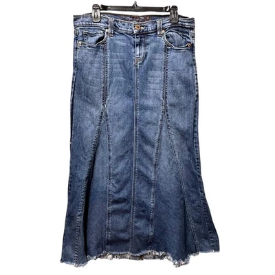 Maxi Falda OLD NAVY Y2K Edición Especial Denim Cintura Ultra Baja Trompeta Sirena 8 Foto 1 de 4