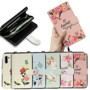 Flower Typo Saffiano Zipper Wallet Case for iPhone XS Max/XR XS X/ 7 8/ 11 12 13