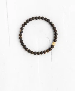 Bracciale Uomo, Dischi Pirite Nera, Onice Nera, Lapislazzuli Blu, Perline Oro - Foto 1 di 5