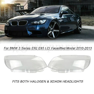 Pair Headlight Lens Cover For BMW 3 Series E92 E93 LCI 328i 325i 335i 2010-2013 Foto 1 de 4