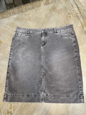 "Falda J. JILL Pana Línea A Gris Talla 14 Cintura 36"" Largo 21.5"" Ranura Frontal" Foto 1 de 4