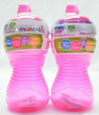 Pacote com 2 copos Munchkin Mighty Grip 10 oz à prova de derramamento e vazamento, você escolhe a cor - Imagem 1 de 2