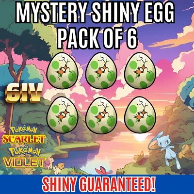 ✨ SHINY 6IV ⭐️ PACK OF 6 SHINY MYSTERY EGGS ⭐️ Pokemon SCARLET and VIOLET