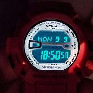 ⌚Rare Casio G-Shock Mudman G9000 in red-white men's digital watch mud resist - Picture 1 of 11