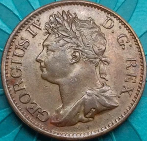 1/2 Penny 1822 Half Penny Great Britain Ireland Hibernia George IV - Picture 1 of 9