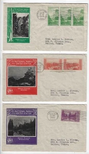 FDC's  #740-49    National Parks   --    Ioor  set + Sequoia cachet - Picture 1 of 7