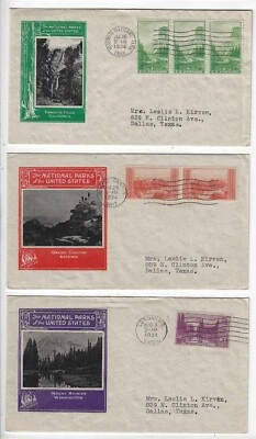 FDC's  #740-49    National Parks   --    Ioor  set + Sequoia cachet - Image 1 of 4